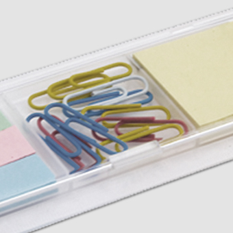 Set Oficina. Incluyen clips y notas adhesivas